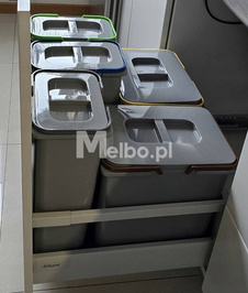 Zestaw koszy na śmieci 57L do szuflady szafki 60 Blum 5 pojemników na odpady