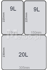 Kosze na śmieci sortowniki do segregacji odpadów do szafki 40 cm 38L (ZS-38L-1)