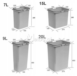 Zestaw koszy na śmieci 60L do szuflady szafki 60 Blum 5 pojemników na odpady