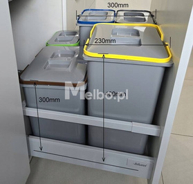 Zestaw koszy na śmieci 60L do szuflady szafki 60 Blum 5 pojemników na odpady