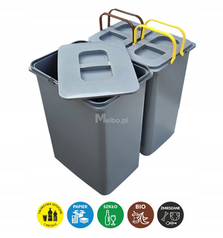 Kosze na śmieci sortowniki do segregacji odpadów do szafki 40 cm 38L (ZS-38L-1)