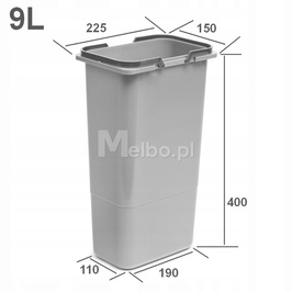 Kosze na śmieci sortowniki do segregacji odpadów do szafki 40 cm 38L (ZS-38L-1)
