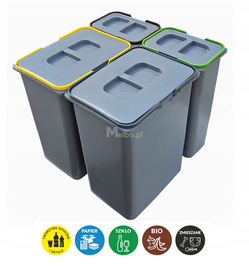 Kosze na śmieci sortowniki do segregacji odpadów do szafki 60 cm 58L