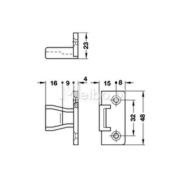 Złączka KEKU AS czarna Hafele 262.50.359 + 262.50.368
