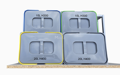 Zestaw koszy na śmieci 70L do szuflady szafki 70 Blum 4 poj. na odpady