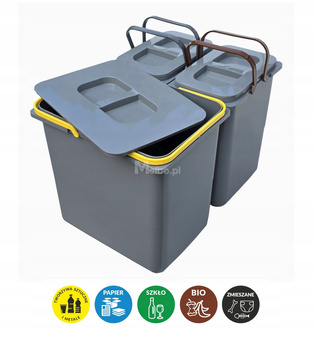 Kosze na śmieci sortowniki do segregacji odpadów do szafki 40 cm 29L
