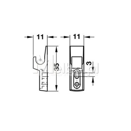 HAFELE ZACZEP METALOWY do Zatrzasku sprężynowego Mini Latch 245.54.090