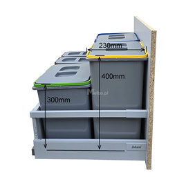 Zestaw koszy na śmieci 69L do szuflady szafki 70 Blum 5 poj. na odpady