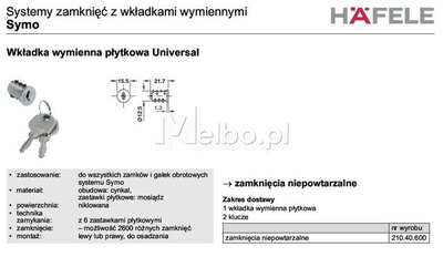 Häfele VARIANT CE wyposażenie wewnętrzne kontenerka biurowego 429.30.351