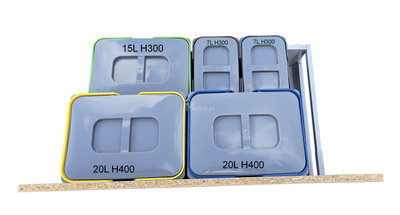 Zestaw koszy na śmieci 69L do szuflady szafki 70 Blum 5 poj. na odpady