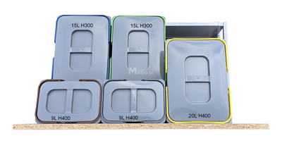 Zestaw koszy na śmieci 68L do szuflady szafki 80 cm Blum 5 poj. na odpady