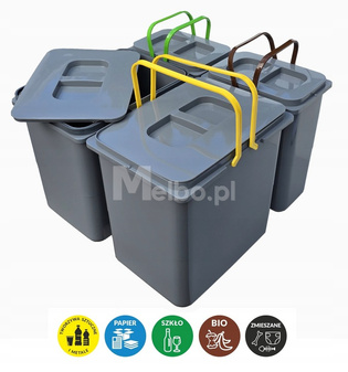 Kosze na śmieci sortowniki do segregacji odpadów do szafki 60 cm 44L