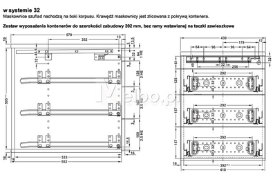 Häfele VARIANT CE wyposażenie wewnętrzne kontenerka biurowego 429.30.351