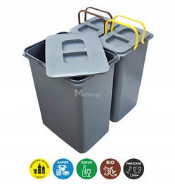 Kosze na śmieci sortowniki do segregacji odpadów do szafki 40 cm 38L (ZS-38L-1)