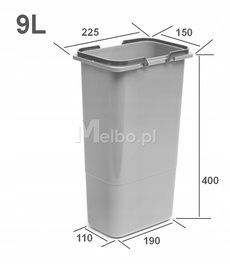 Zestaw koszy na śmieci 68L do szuflady szafki 80 cm Blum 5 poj. na odpady