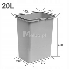 Kosze na śmieci sortowniki do segregacji odpadów do szafki 40 cm 38L (ZS-38L-1)