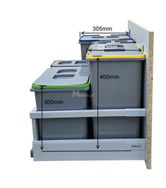 Zestaw koszy na śmieci 71L do szuflady szafki 80 cm Blum 5 poj. na odpady