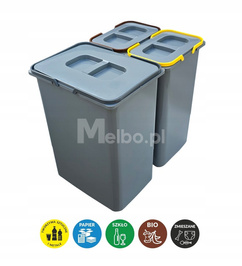 Kosze na śmieci sortowniki do segregacji odpadów do szafki 40 cm 38L (ZS-38L-1)