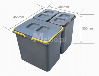 Kosze na śmieci sortowniki do segregacji odpadów do szafki 40 cm 29L