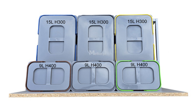 Zestaw koszy na śmieci 72L do szuflady szafki 80 cm Blum 6 poj. na odpady