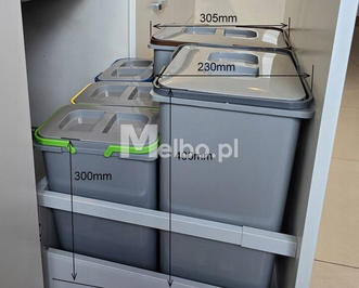 Zestaw koszy na śmieci 61L do szuflady szafki 60 Blum 5 pojemników na odpady