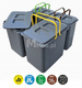 Kosze na śmieci sortowniki do segregacji odpadów do szafki 60 cm 44L