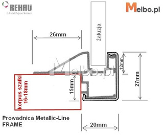 Żaluzja Roleta meblowa REHAU E23 RAL9010 BIAŁY matowy na dowolny WYMIAR