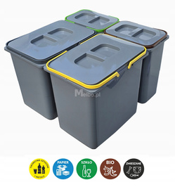 Kosze na śmieci sortowniki do segregacji odpadów do szafki 60 cm 44L