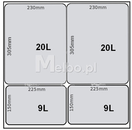 Kosze na śmieci sortowniki do segregacji odpadów do szafki 60 cm 58L