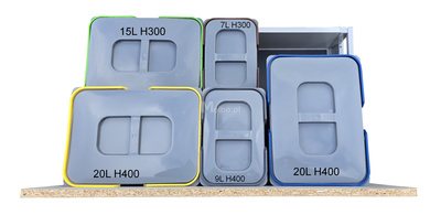 Zestaw koszy na śmieci 71L do szuflady szafki 80 cm Blum 5 poj. na odpady